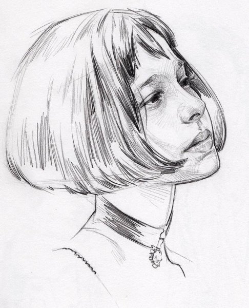 Наброски портретов карандашом