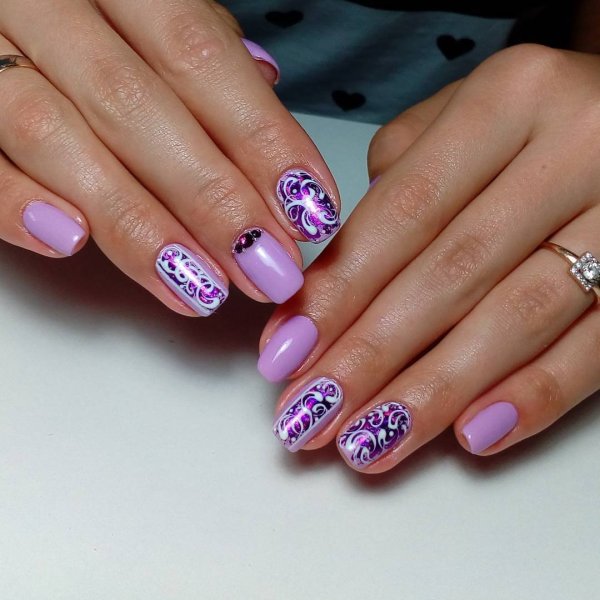 Френч сиреневый с розовым