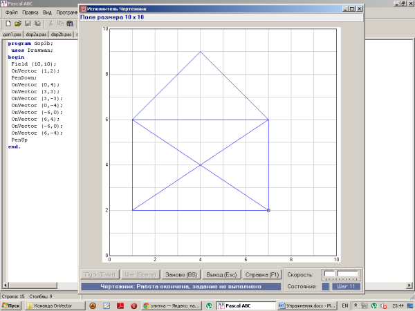 Домик в программе Паскаль АБС