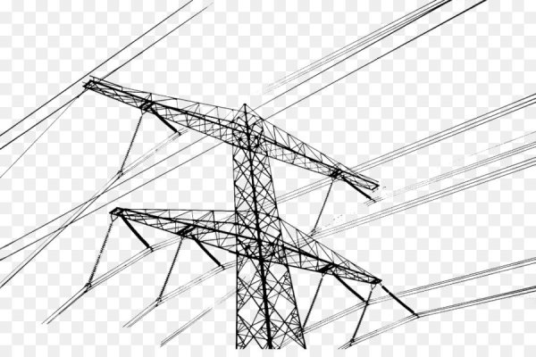 Линии электропередач на прозрачном фоне