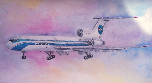 Рисунок самолета ту 154