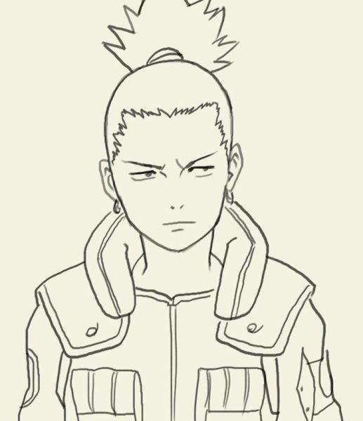 Шикамару Нара чёрно-белый