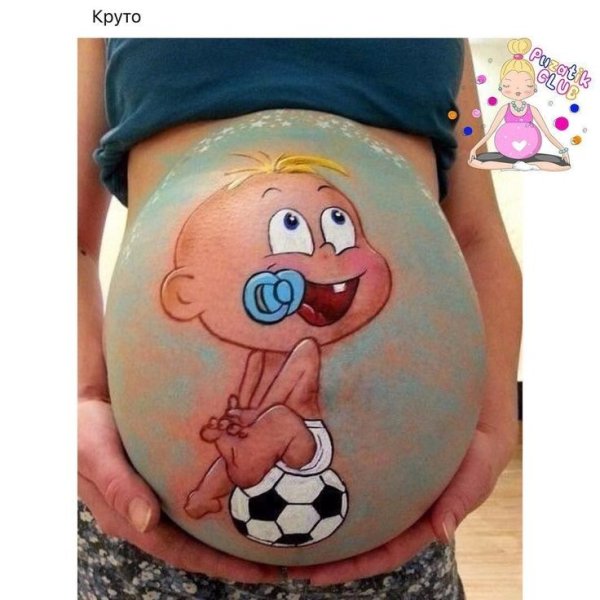Рисование на животе беременных