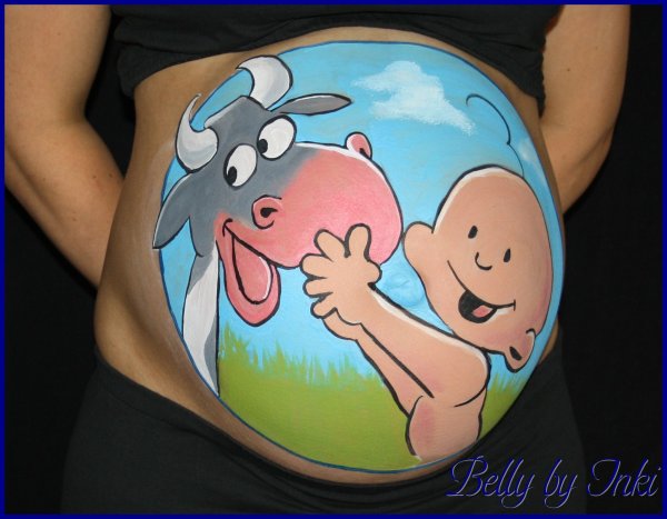 Рисование на животе беременных