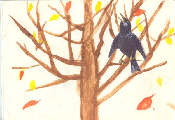 Скворушка прощается рисунок