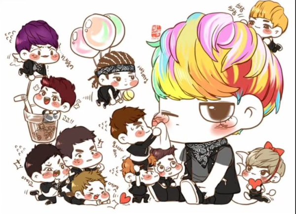 EXO В мультяшном стиле