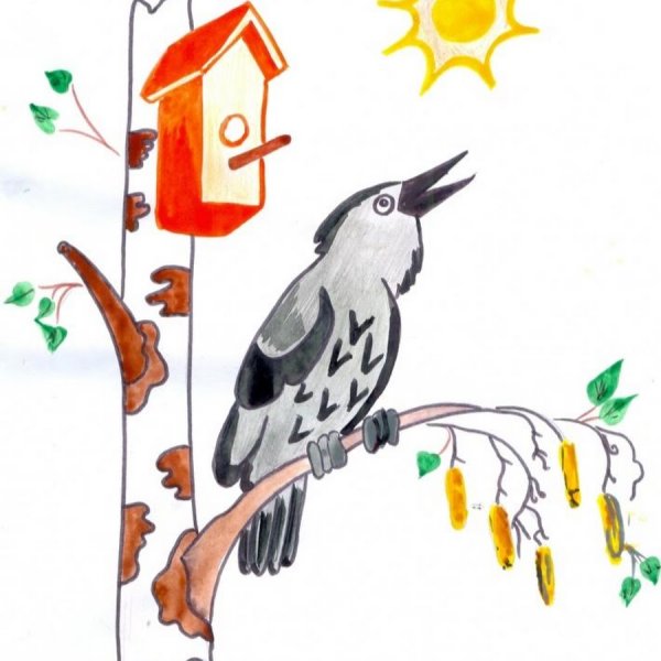 Рисование скворечник