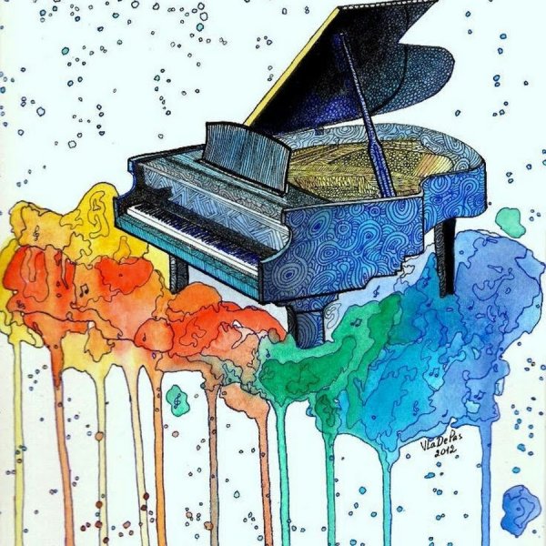 Пианино сбоку рисунок