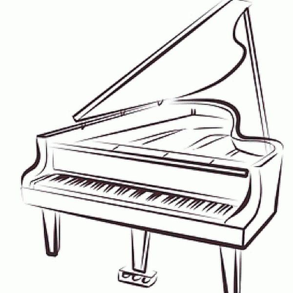 Фортепиано акварель