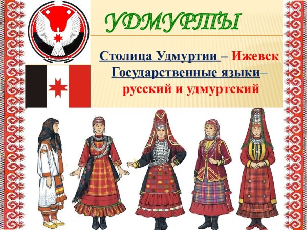 Национальный костюм удмуртов рисунок
