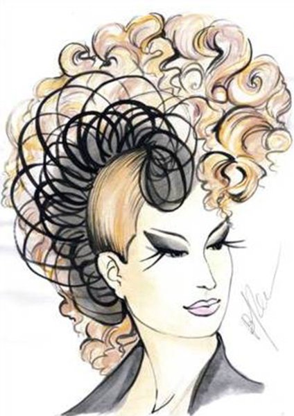Стилизованное рисование причесок