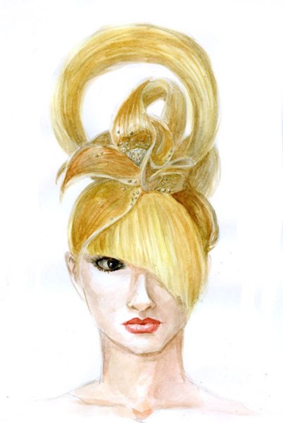 Фантазийная прическа эскиз