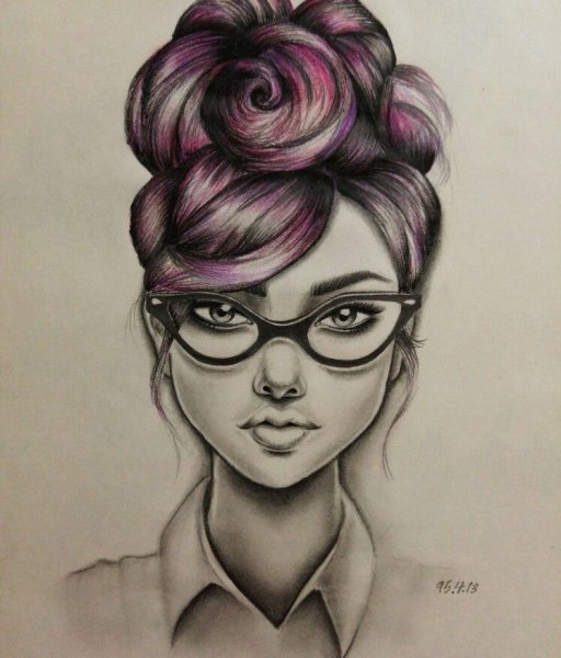 Необычная прическа карандашом