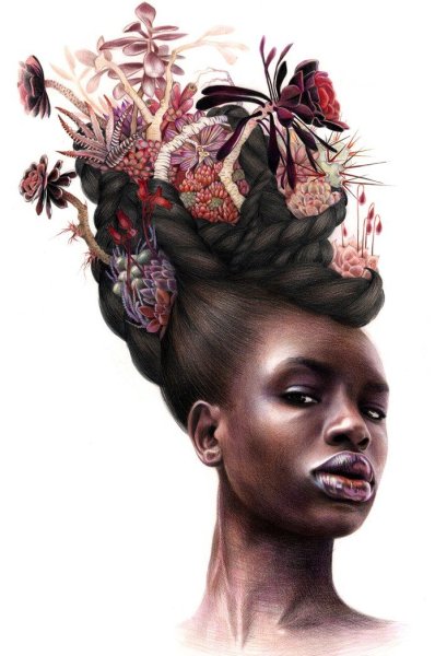 Фантазийная прическа карандашом