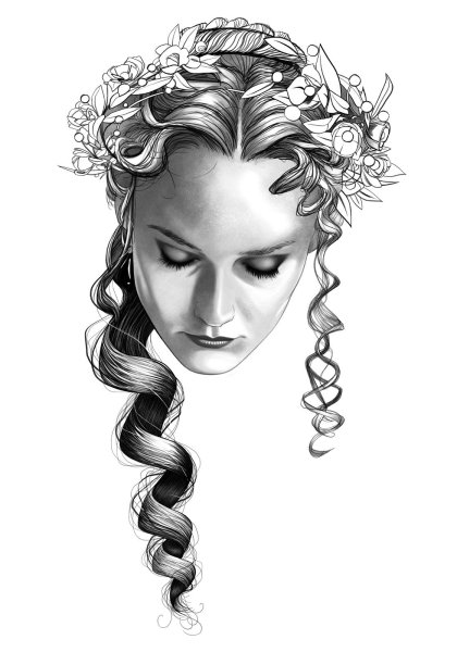 Авангардные прически в цвете карандашом