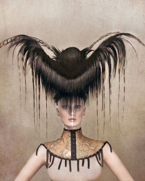 Эскиз ретро прически