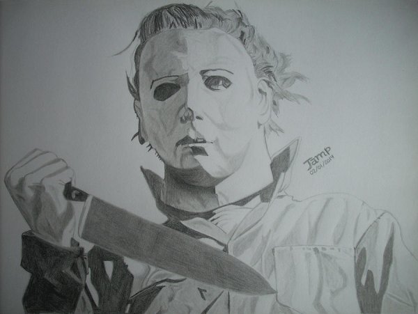 Майкл Майерс рисунок карандашом