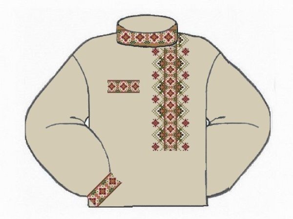 Рисование русская рубаха