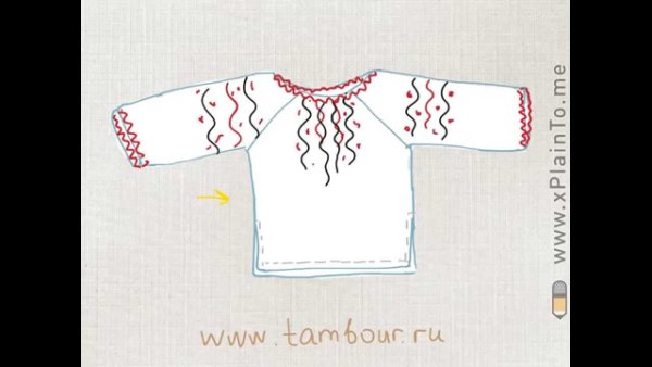 Выкройка рубахи с русской вышивкой