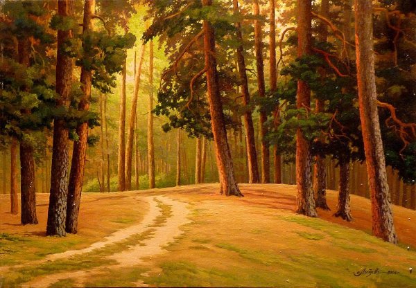 Рисование леса для детей