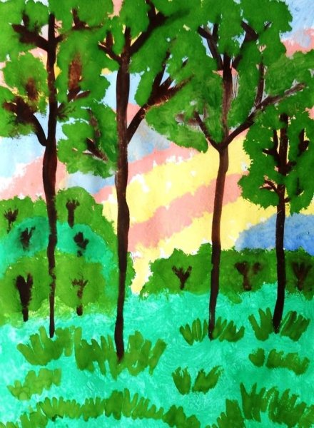 Художник Александр Чурзин Лесное озеро