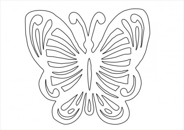 Бабочки трафарет для вырезания