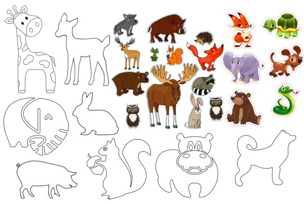 Контур ежика для аппликации