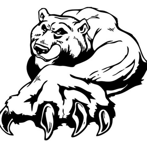 Силуэт морды медведя