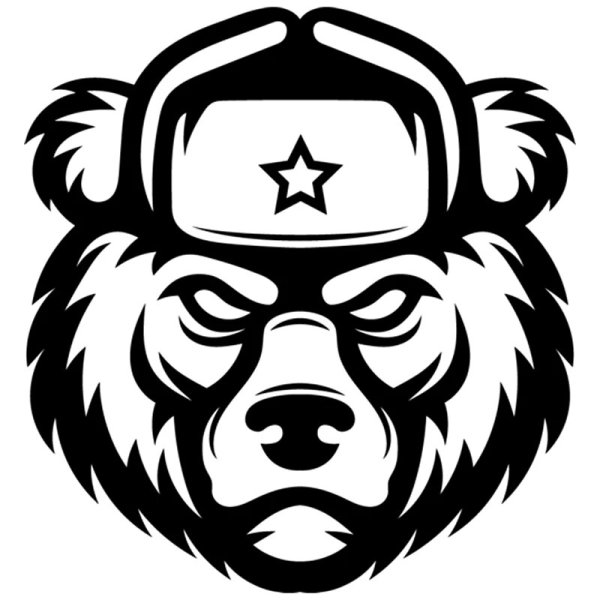 Контур головы медведя сбоку