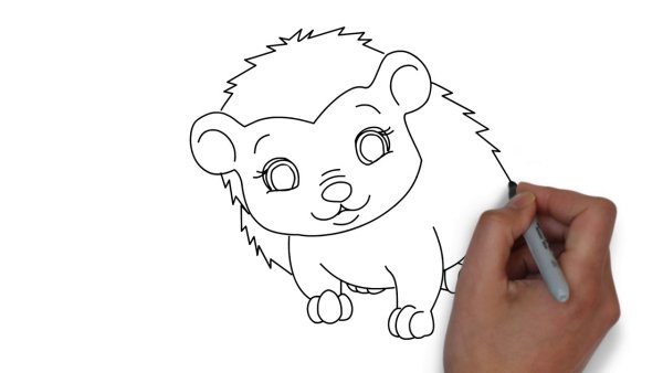 Ежик рисунок легкий