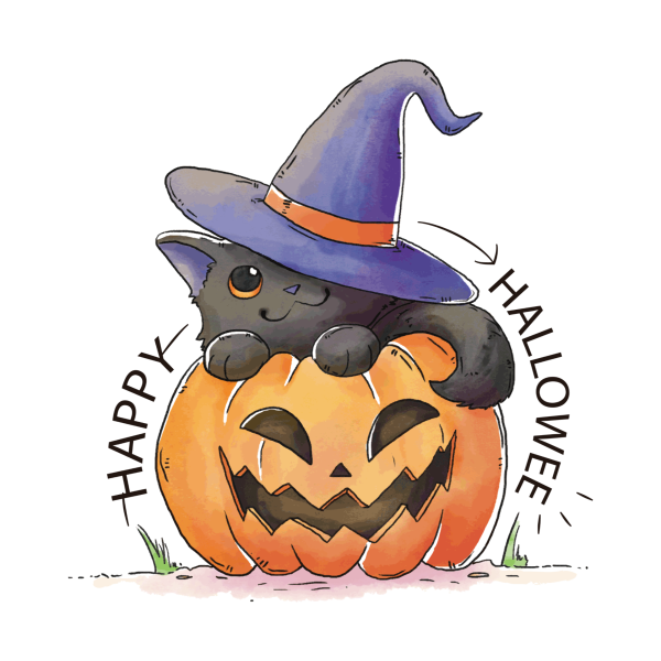 Хэллоуин милые иллюстрации