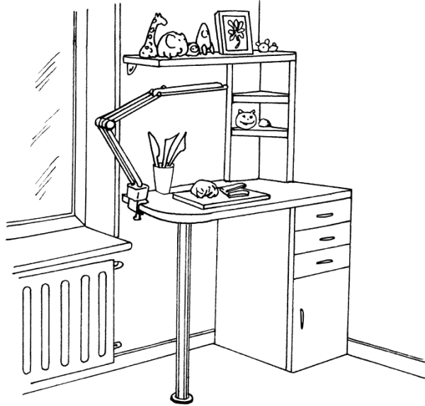 Стол раскраска