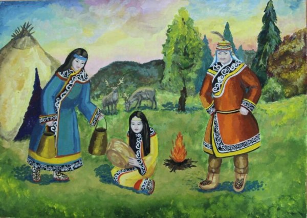 Рисунок Нанайки девочки
