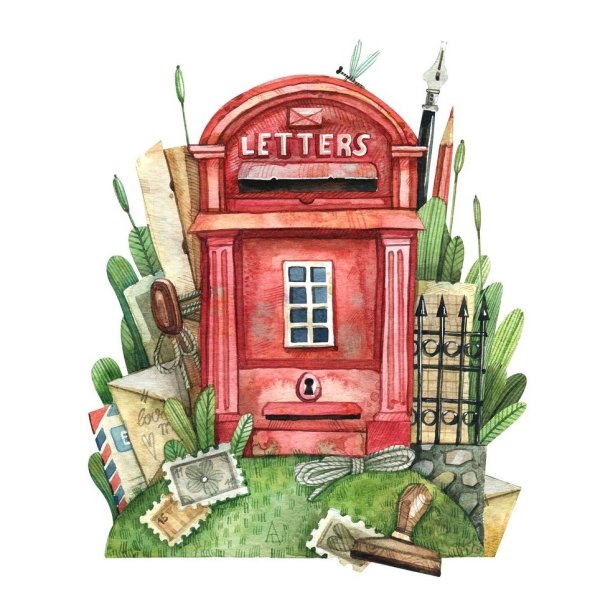 Нарисованный почтовый ящик