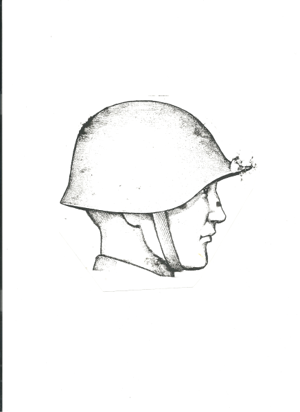 Военная каска на голове