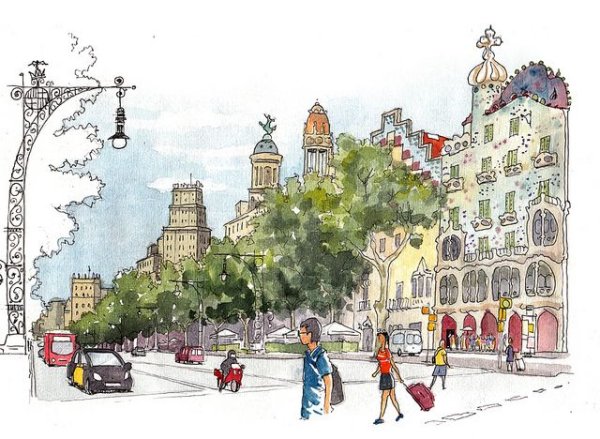 Испания Гауди скетч