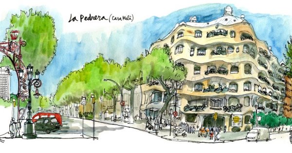 Испания Гауди скетч