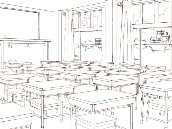 Раскраска школьный класс