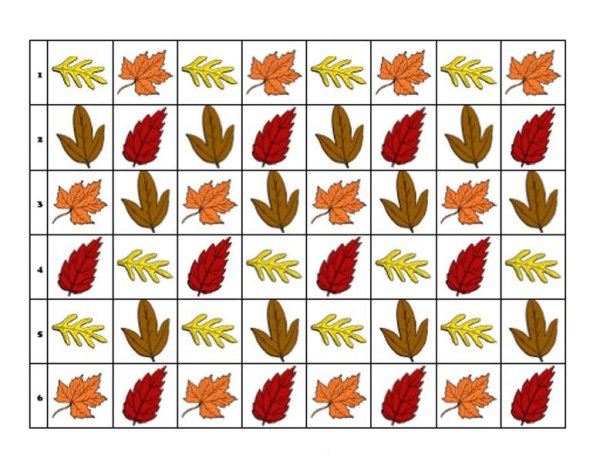 Раздаточный материал осень