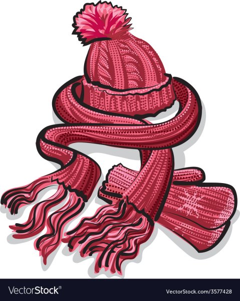 Шапка и шарф иллюстрация