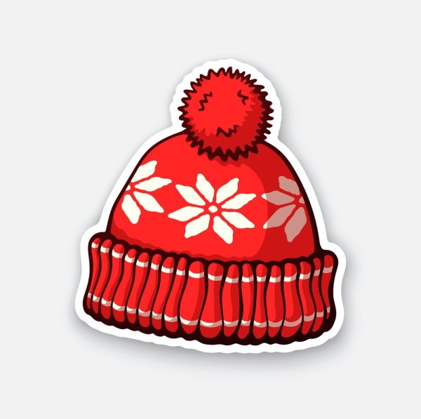 Шапка с помпоном вектор