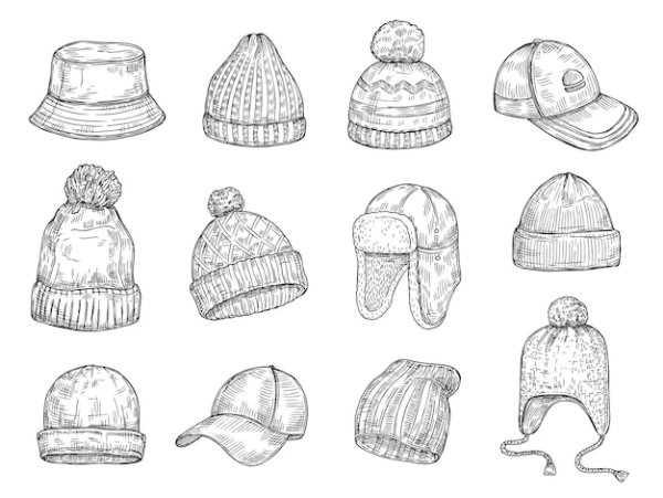 Зарисовки головных уборов