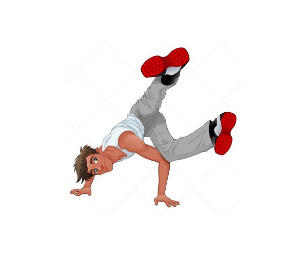 Брейк данс на прозрачном фоне