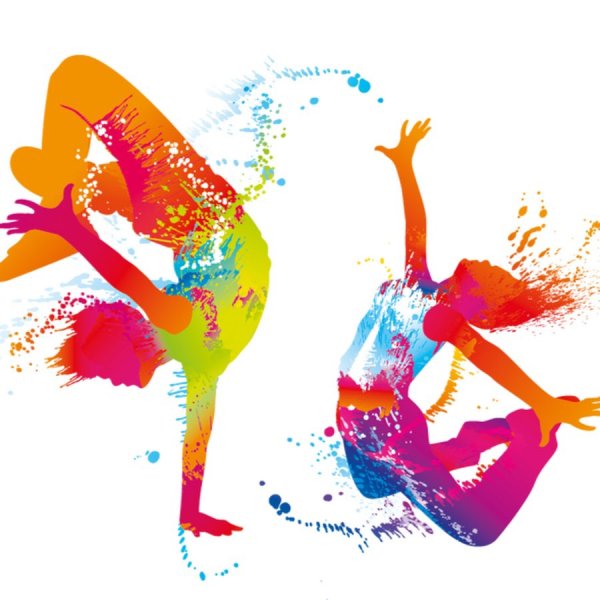 Цветные силуэты танцоров