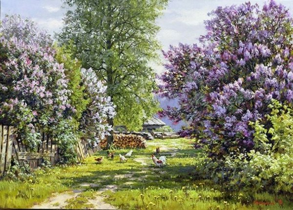 Валерий Артамонов художник картины деревня