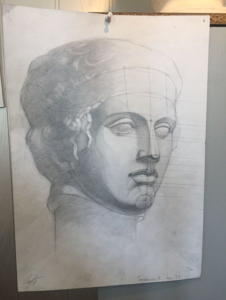 Гипсовая голова Венеры Милосской на построение