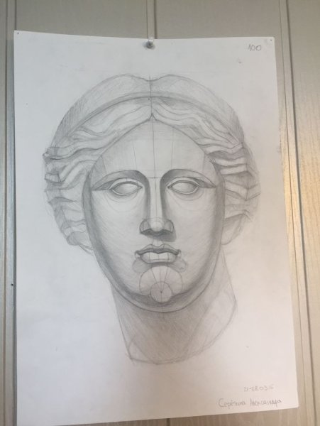 Гипсовая голова Венера Капуа рисунок