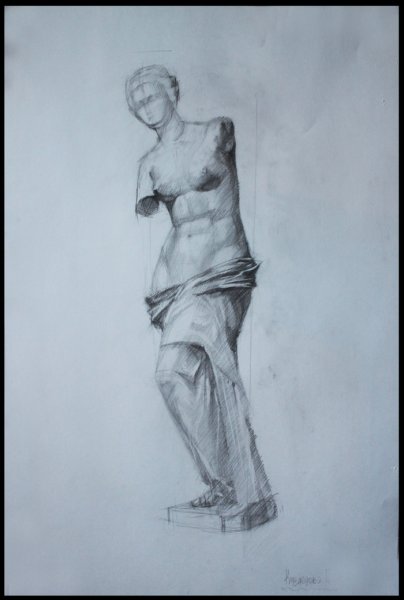 Гипсовая голова Дианы построение