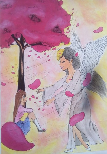 Ангел гуашью