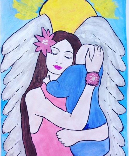 Ангел с ребенком на руках
